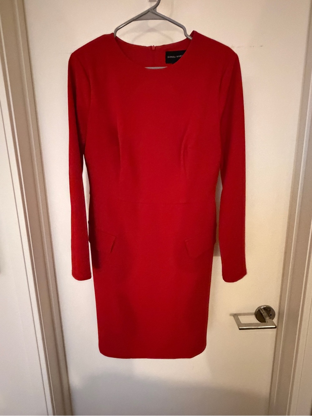 Donna Morgan Red Long-Sleeve Sheath Dress